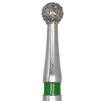 Meisinger 801G-018-HP Coarse Diamond Bur, Round, 1.8 mm, Green Ring, Handpiece Shank, 5/Pk