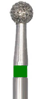 Meisinger 801G-023-HP Coarse Diamond Bur, Round, 2.3 mm, Green Ring, Handpiece Shank, 5/Pack