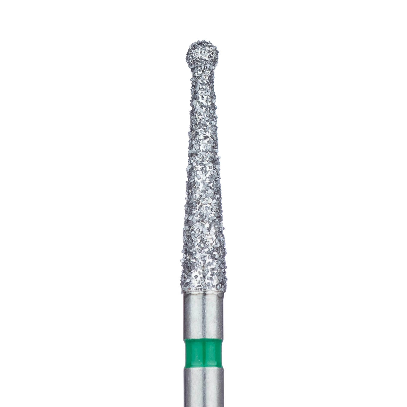Meisinger 802LG-012-FG Diamond Bur, FG, Coarse (Green), Round, 1.2 mm Head Diameter, 10 mm Head Length, 5/Pkg