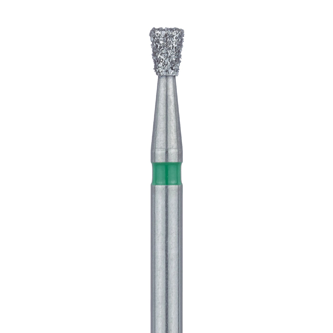 Meisinger 805G-018-FG Diamond Bur, Inverted Cone, Coarse Grit, Green Ring, Friction Grip, 1.8 mm Head Diameter, 2.3 mm Head Length, 5/Pkg