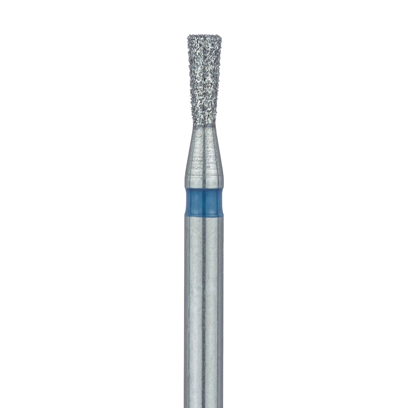 Meisinger 807-014-FG Diamond Bur, Inverted Cone, Medium Grit, Blue Ring, 1.4 mm Head Diameter, 3.5 mm Head Length, Friction Grip, 5/Pkg