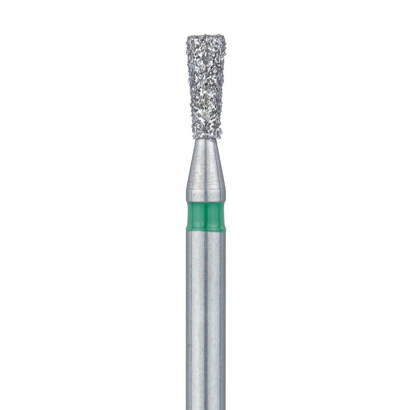 Meisinger 807G-016-FG Diamond Bur, Inverted Cone, Coarse (Green), Friction Grip, 1.6 mm Head Diameter, 4.0 mm Head Length, 5/Pkg