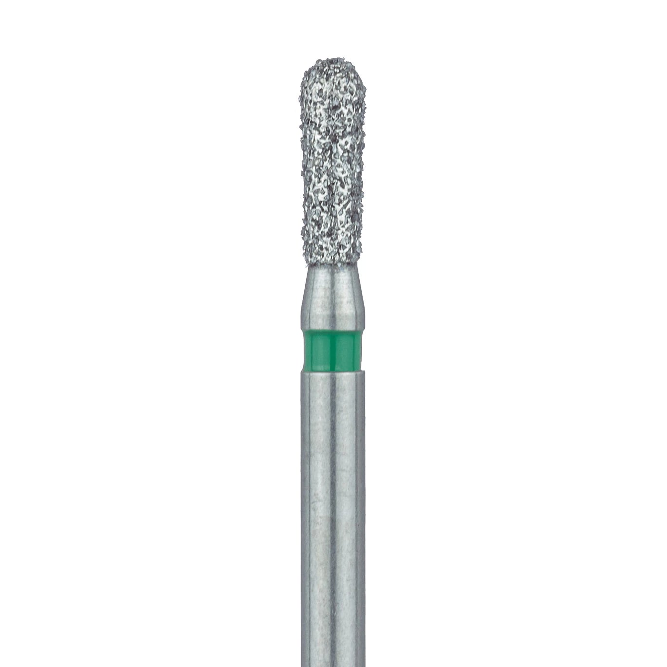 Meisinger 808RG-016-FG Coarse Grit Round End Pear Diamond Bur, Friction Grip, 1.6 mm Head Diameter, 5.0 mm Head Length, Green Ring, 5/Pkg