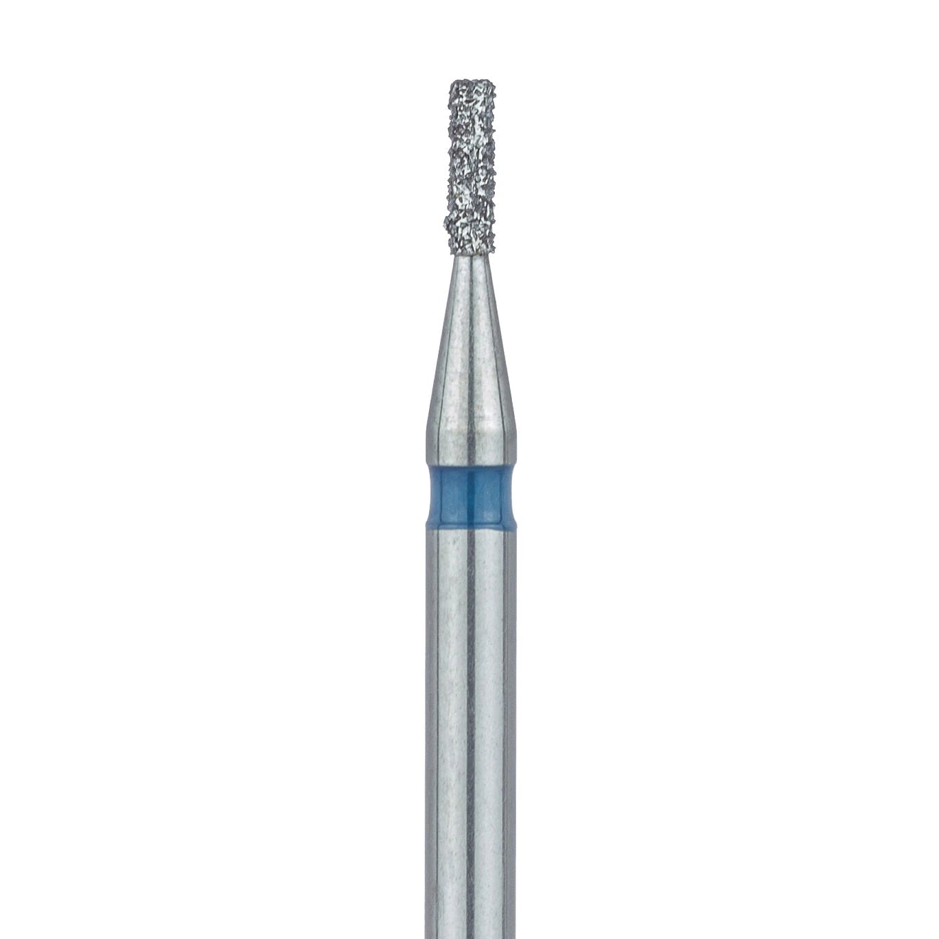 Meisinger 835-008-FG Diamond Bur, Flat End Cylinder, FG, Medium Grit (Blue), 0.8 mm Head Diameter, 3.0 mm Head Length, 5/Pk