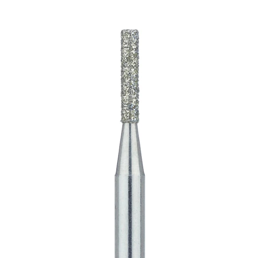 Meisinger 837-014-HP Diamond Bur, Medium Grit, Long Cylinder, 1.4 mm Diameter, HP Shank, 5/Pk