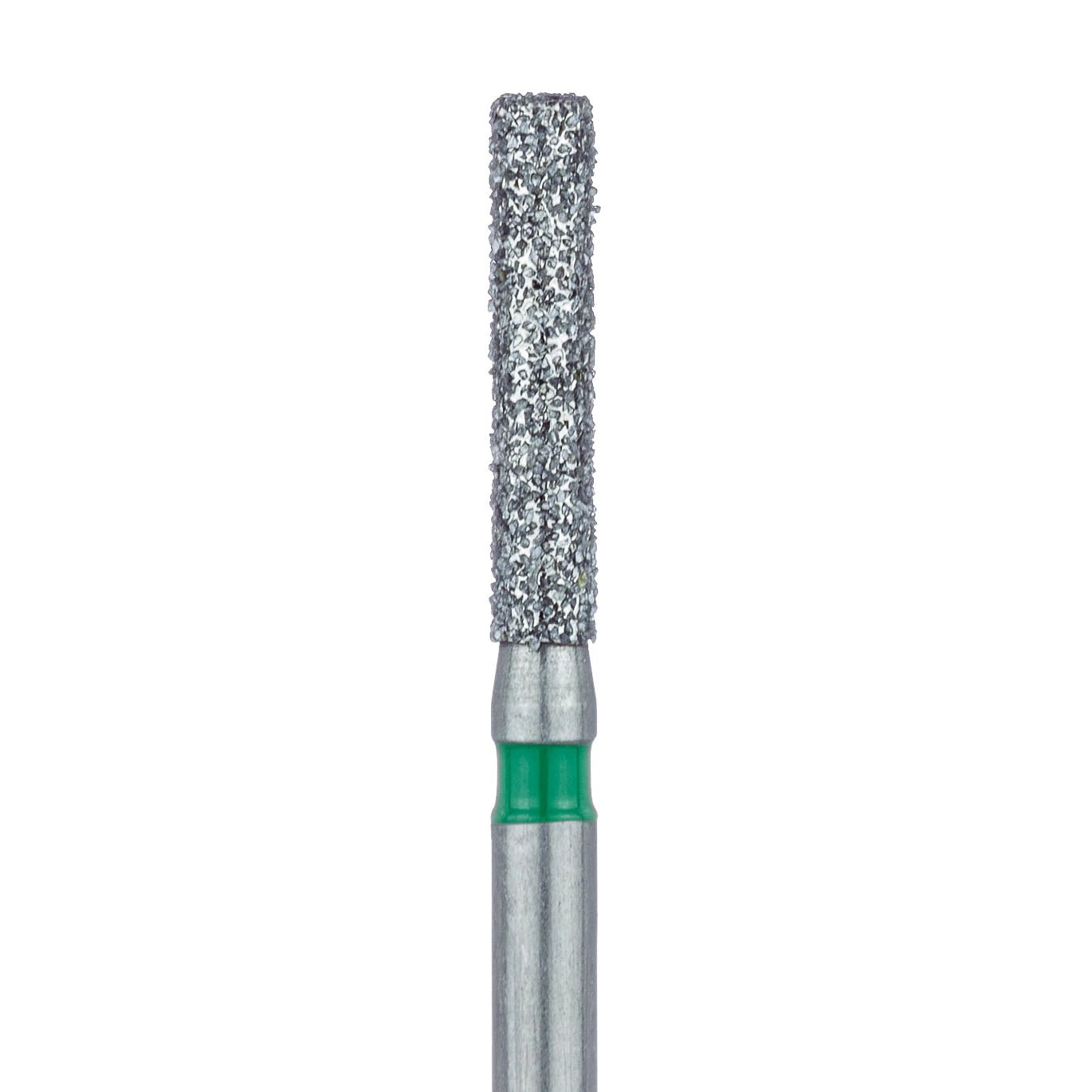 Meisinger 837LG-016-FG Diamond Bur, FG, Coarse, Green, Cylinder, Flat End, 1.6 mm Head Diameter, 8.0 mm Head Length, 5/Pkg
