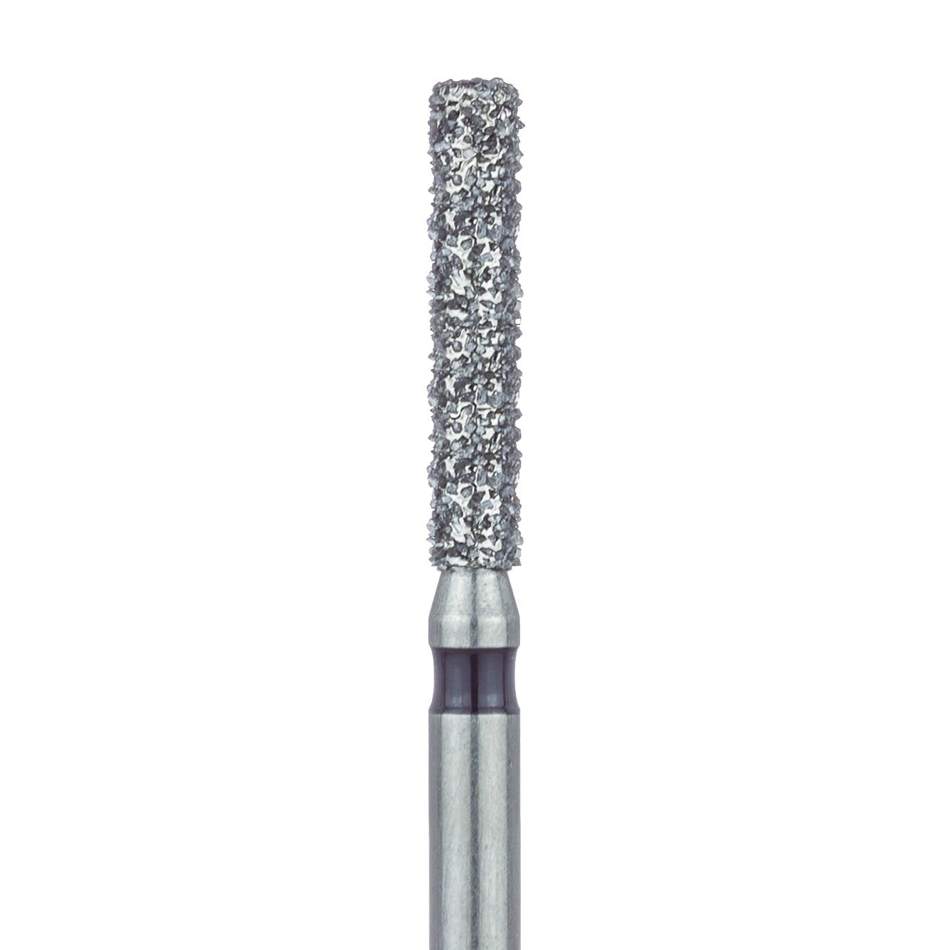 Meisinger 837LH-016-FG Diamond Bur, Super Coarse, Black Ring, Cylinder, Flat End, Friction Grip, 1.6 mm Head Diameter, 8.0 mm Head Length, 5/Pkg