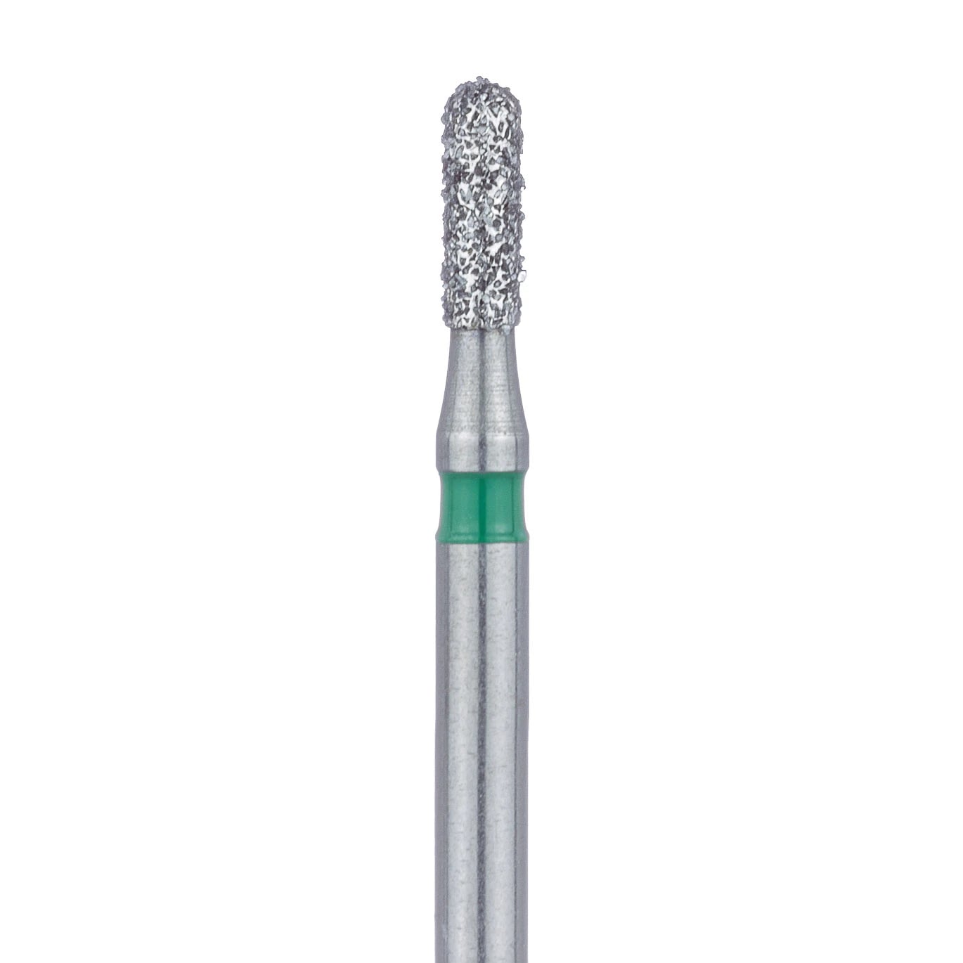 Meisinger 838G-014-FG Coarse Diamond Bur, Round End Cylinder, Friction Grip, 1.4 mm Diameter, 4 mm Working Length, Green Ring, 5/Pack
