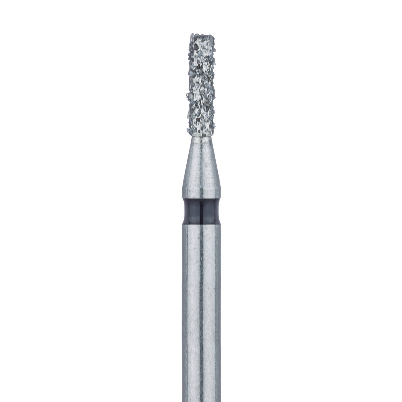 Meisinger 840H-012-FG Diamond Bur, Super Coarse (Black), Cylinder Round End, Friction Grip, 1.2 mm Head Diameter, 4.0 mm Head Length, 5/Pkg