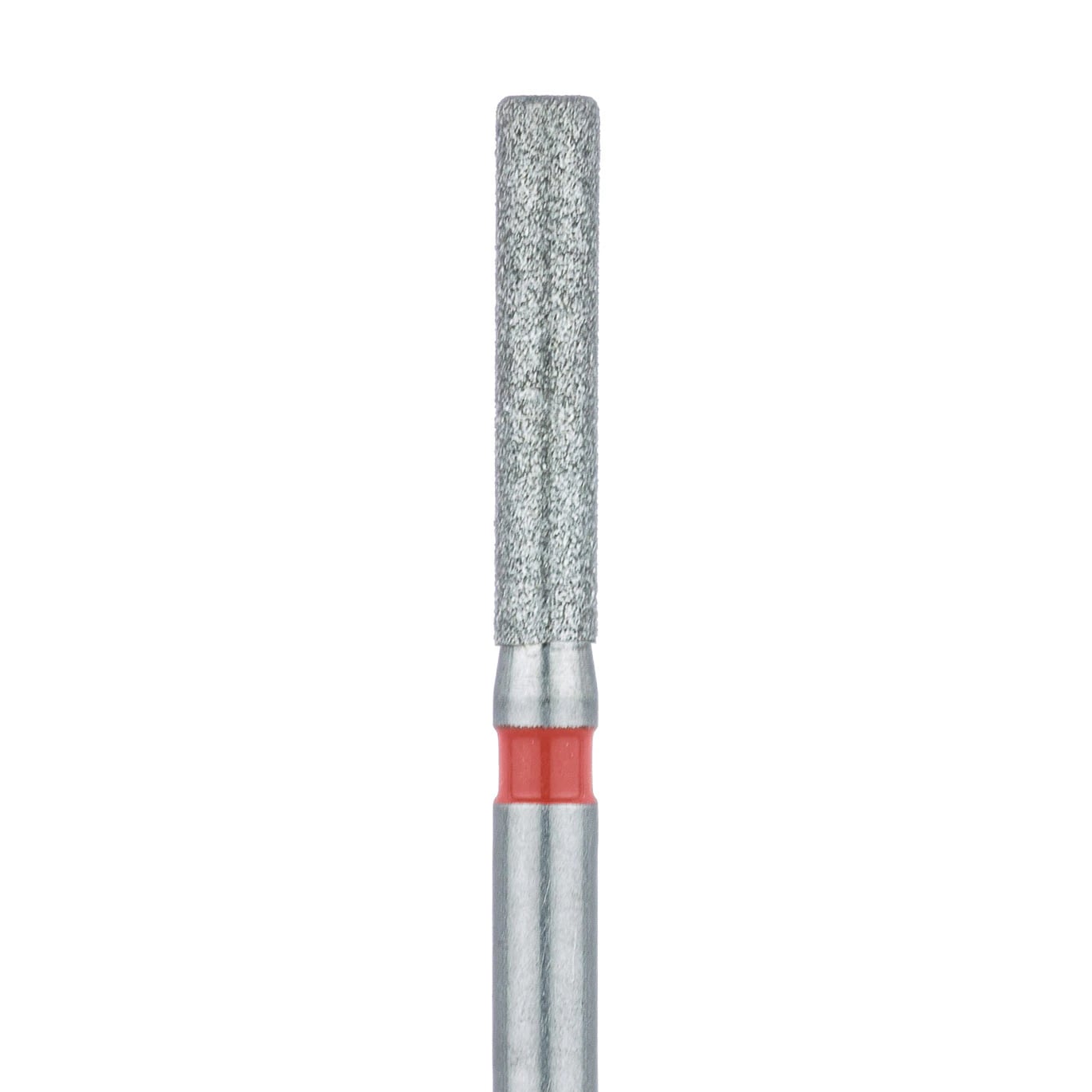 Meisinger 842F-016-FG Fine Diamond Bur, Round Edge Cylinder, Friction Grip, 1.6 mm Head Diameter, 8.0 mm Head Length, Red Ring, 5/Pkg