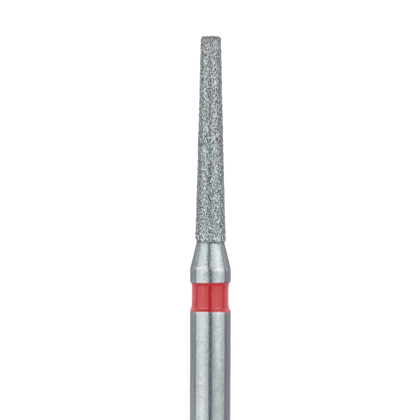 Meisinger 847F-012-FG Fine Diamond Bur, Flat End Taper, 1.2 mm Head, 8 mm Working Length, Friction Grip, 5/Pk