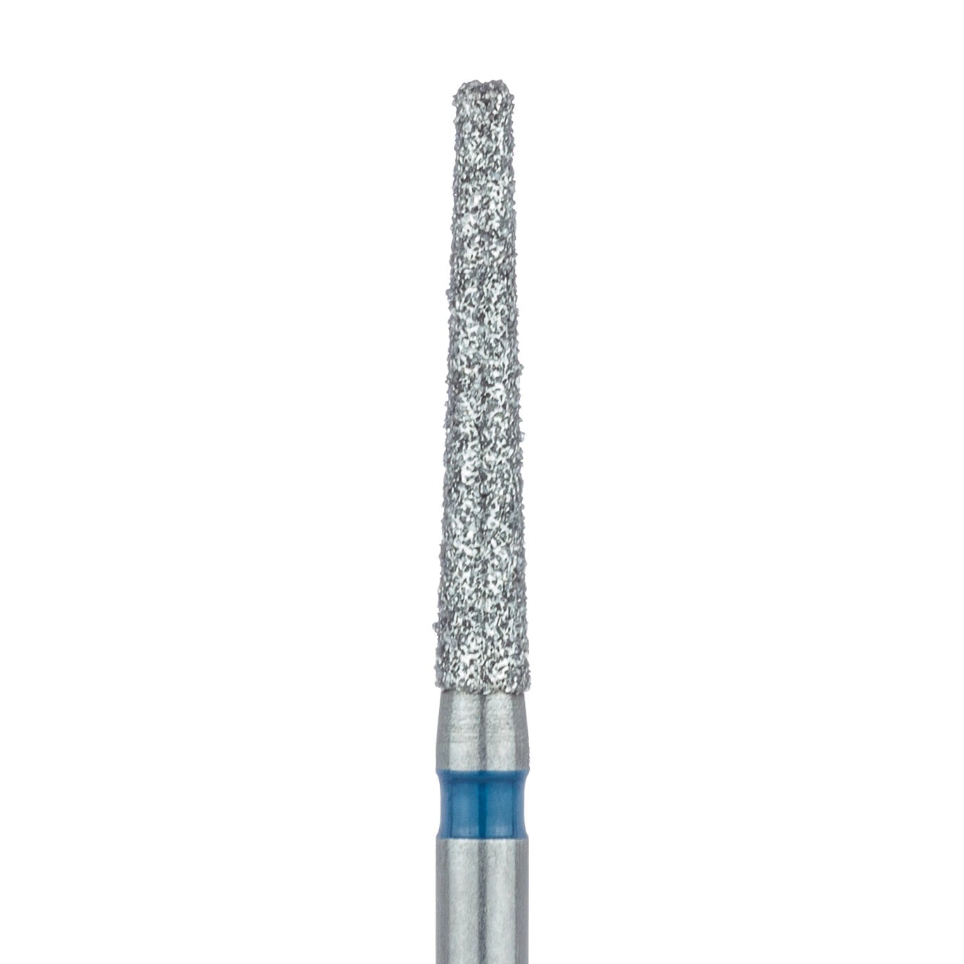 Meisinger 848R-016-FG Diamond Bur, Medium Grit, Blue Ring, Round Edge Tapered (Cone), 1.6 mm Head Diameter, 10 mm Head Length, Friction Grip, 5/Pkg
