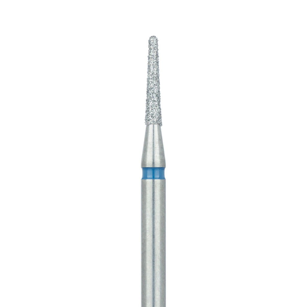 Meisinger 850-016-HP Diamond Bur, Round End Tapered (Chamfer), Medium Grit, 1.6 mm Diameter, 8 mm Working Length, HP Shank, 5/Pack