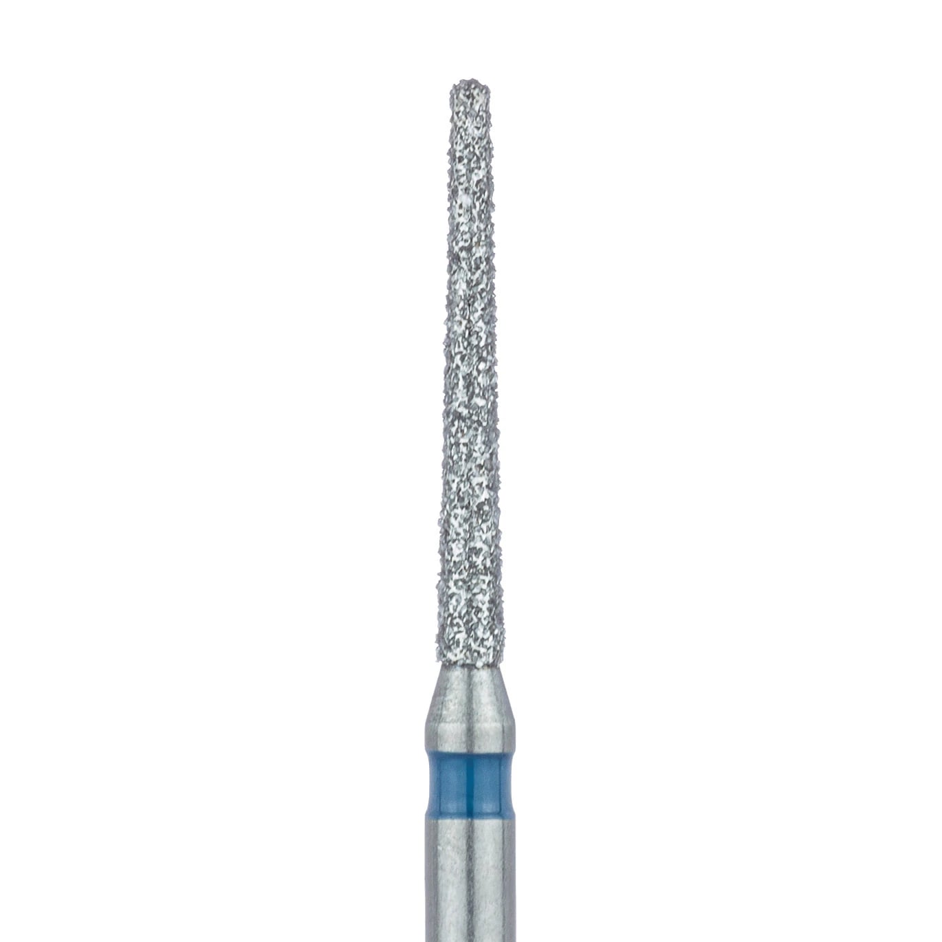 Meisinger Multi-Use Diamond Bur, Friction Grip, Long Round-End Taper Chamfer, #852-012-FG, 1.2 mm Head, Medium Grit, Blue Ring, 5/Pk