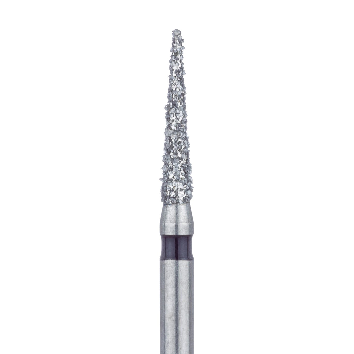 Meisinger 858H-014-FG Diamond Bur, Super Coarse, Needle, Point End, 1.4 mm Head Diameter, 8.0 mm Head Length, Friction Grip, 5/Pkg