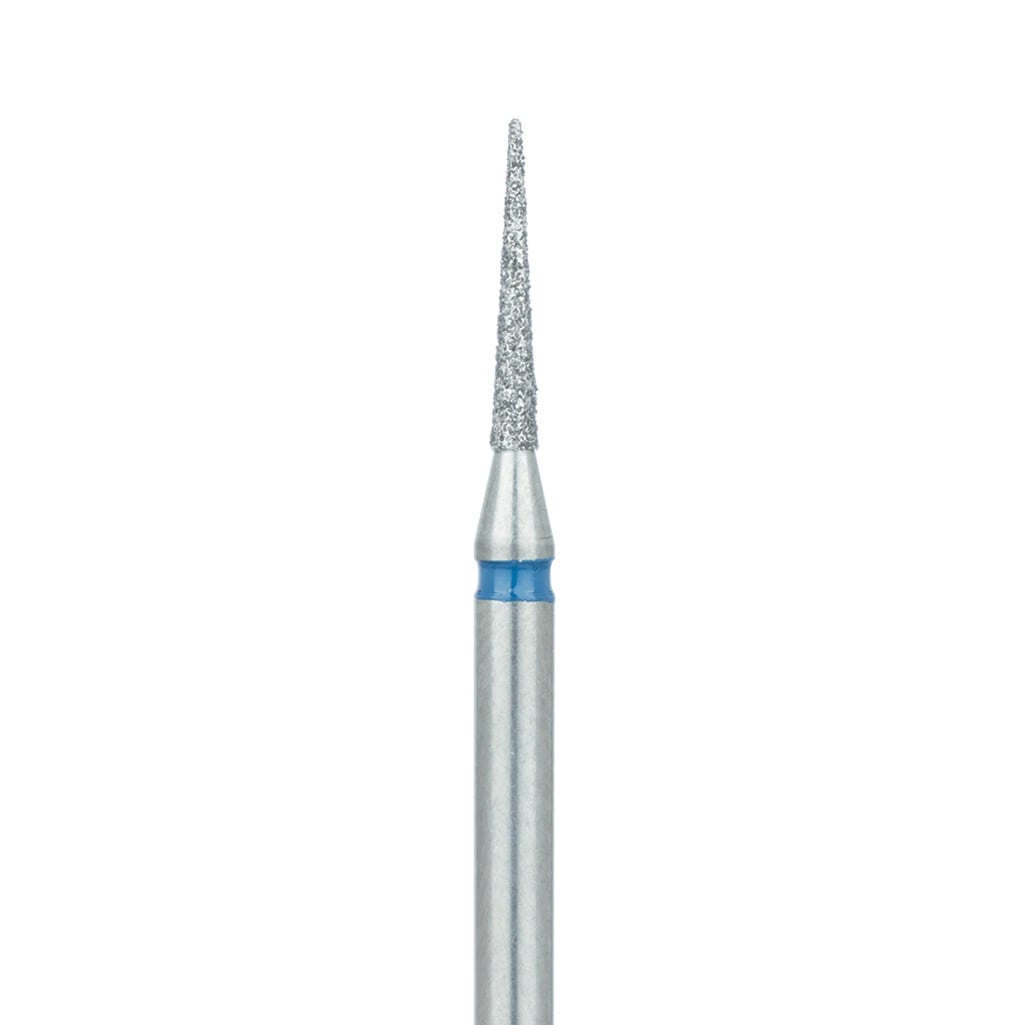 Meisinger 859-014-HP Medium Diamond Bur, Long Needle, HP Shank, 1.4 mm, Blue, 5/Pack