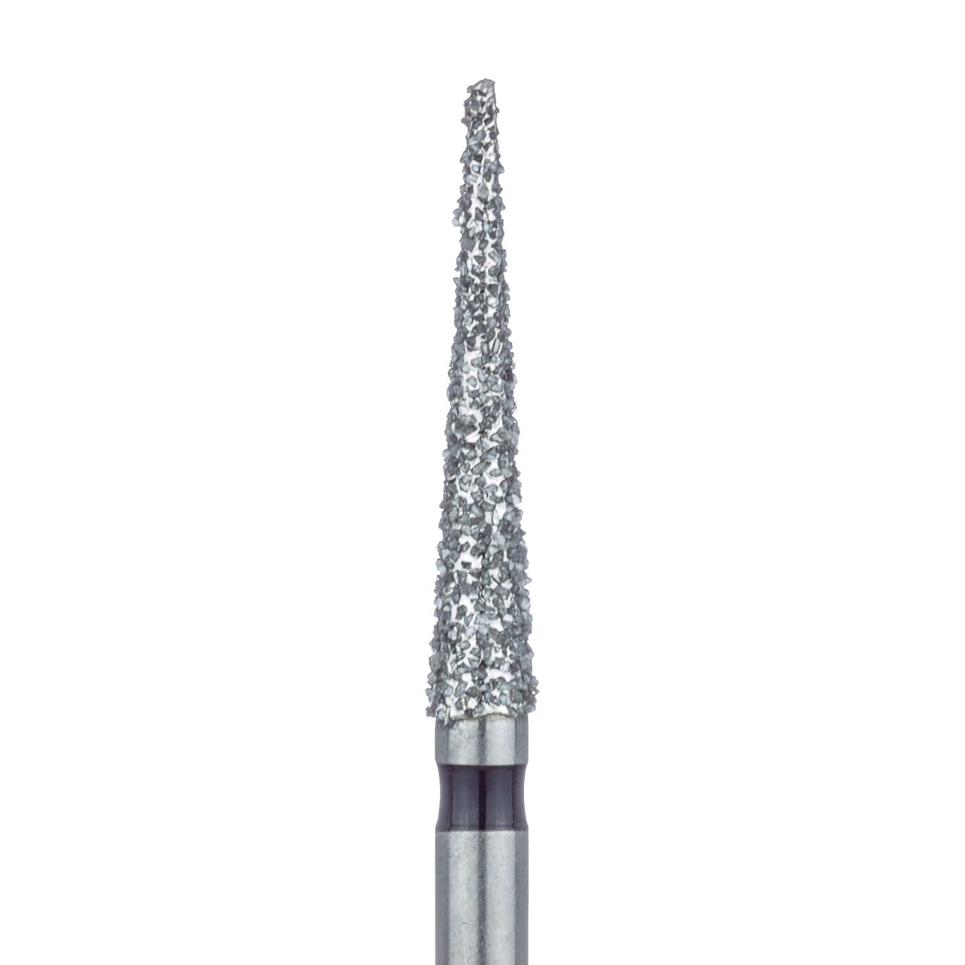Meisinger 859H-018-FG Diamond Bur, FG, Super Coarse, Black, Needle, Point End, 1.8 mm Head Diameter, 10.0 mm Head Length, 5/Pkg