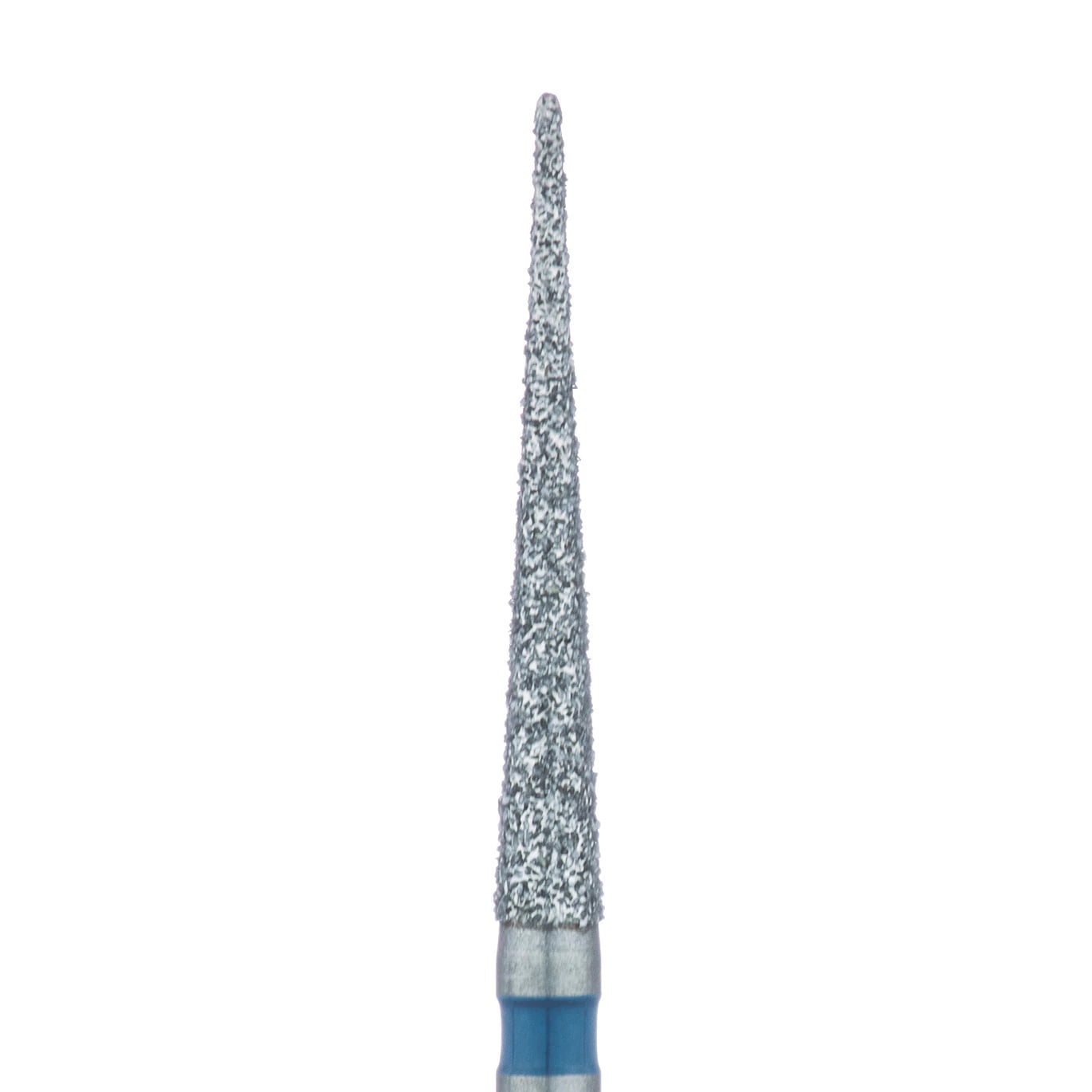 Meisinger 859L-016 FG Diamond Bur, Medium Grit, Blue Ring, Long Shank, Needle Shape, 1.6 mm, Pack of 5