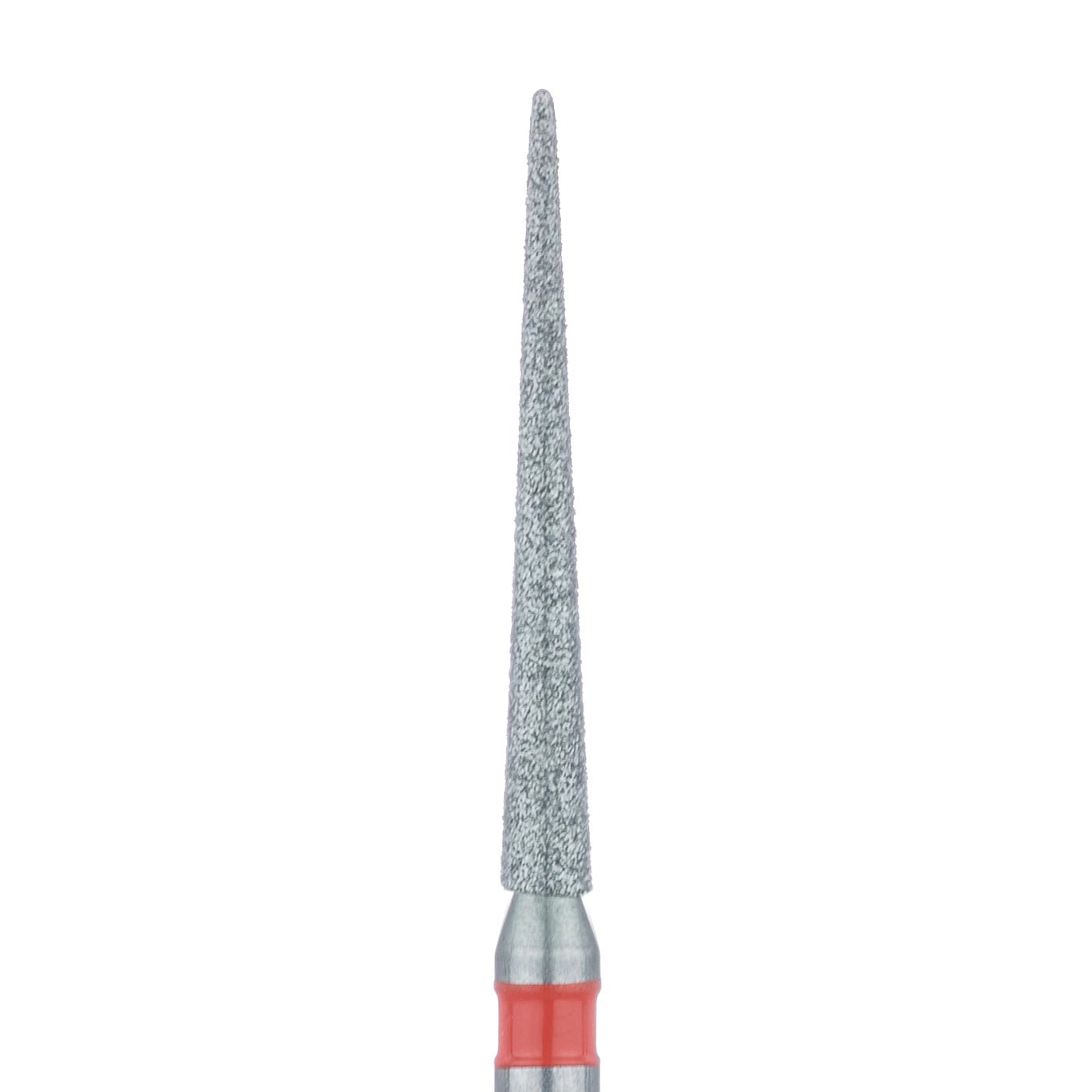 Meisinger 859LF-014 FG Fine Diamond Bur, Long Shank, Needle Shape, Red Ring, 1.4 mm, Pack of 5