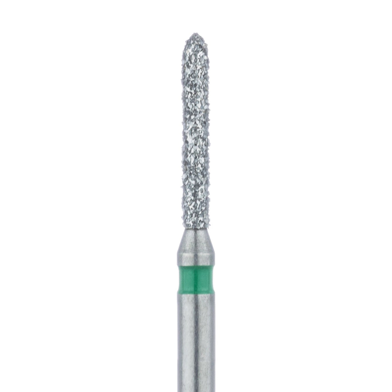 Meisinger 868G-012-FG Diamond Bur, FG, Coarse (Green), Torpedo, 1.2 mm Diameter, 8 mm Length, 5/Pkg