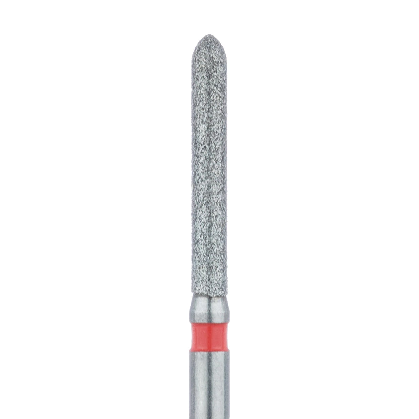 Meisinger 869F-014-FG Fine Grit Diamond Bur, Long Torpedo, Friction Grip, 1.4 mm Head Diameter, 10.0 mm Head Length, 5/Pkg