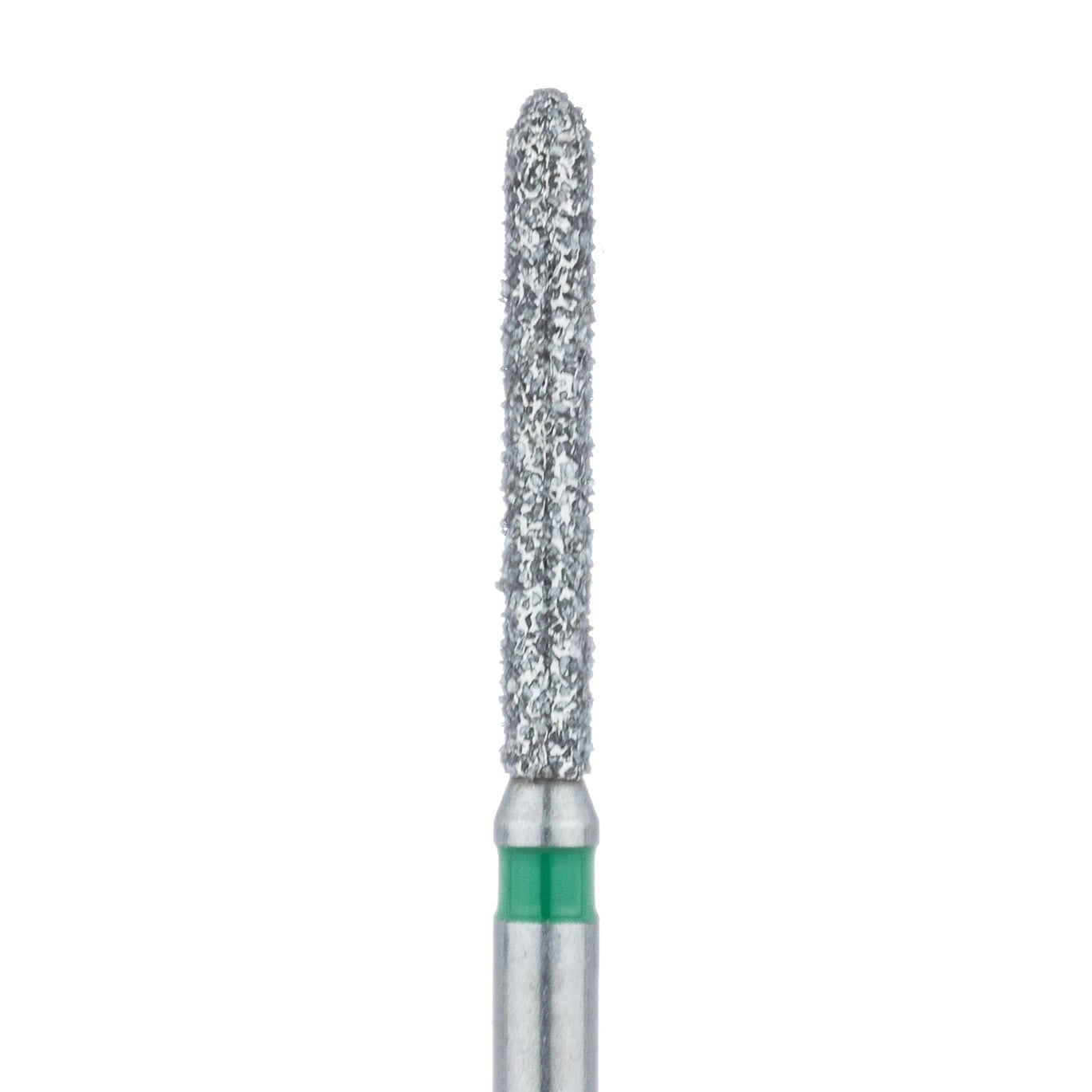 Meisinger 869G-014-FG Coarse Diamond Bur, FG, Cylinder/Bevel End, 1.4 mm Diameter, 10 mm Head Length, Green Ring, 5/Pkg
