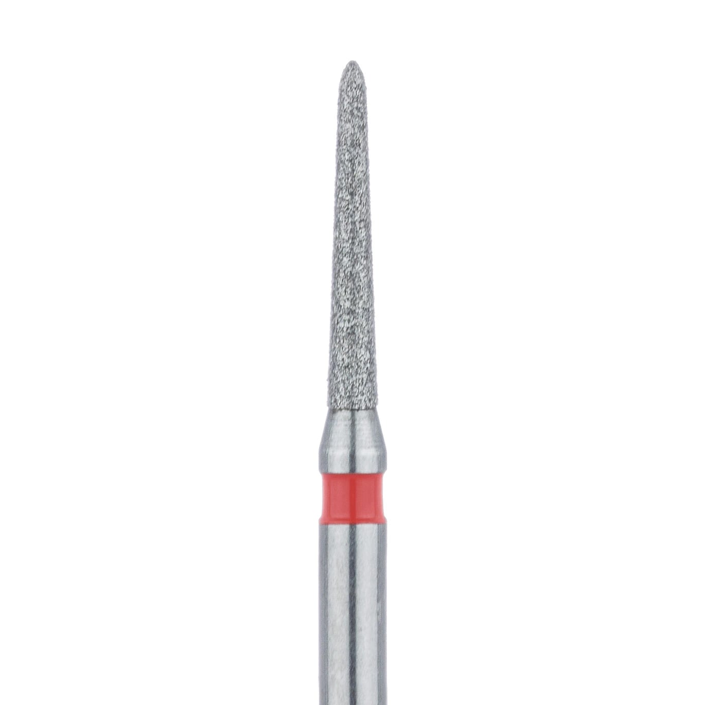 Meisinger 878F-012-FG Fine Grit Friction Grip Diamond Bur, Tapered Torpedo/Cylinder with Bevel End, 1.2 mm Head Diameter, 8.0 mm Head Length, Red Ring, 5/Pkg