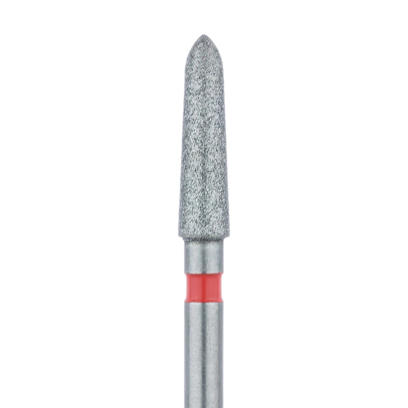 Meisinger 878F-021-FG Fine Grit Friction Grip Diamond Bur, Cylinder/Modified Chamfer, 2.1 mm Head Diameter, 8.0 mm Head Length, Red Ring, 5/Pkg
