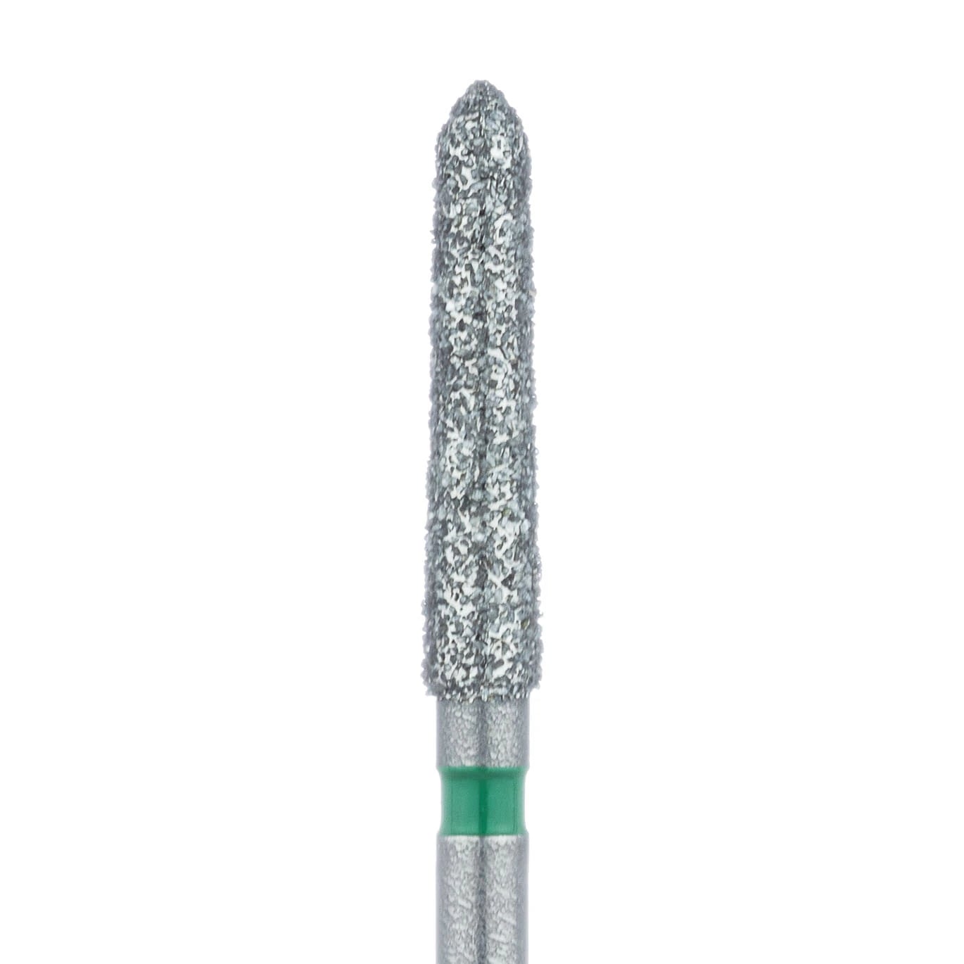 Meisinger 879G-021-FG Coarse Diamond Bur, Friction Grip, 2.1 mm Head Diameter, 10.0 mm Head Length, Green Ring, 5/Pkg