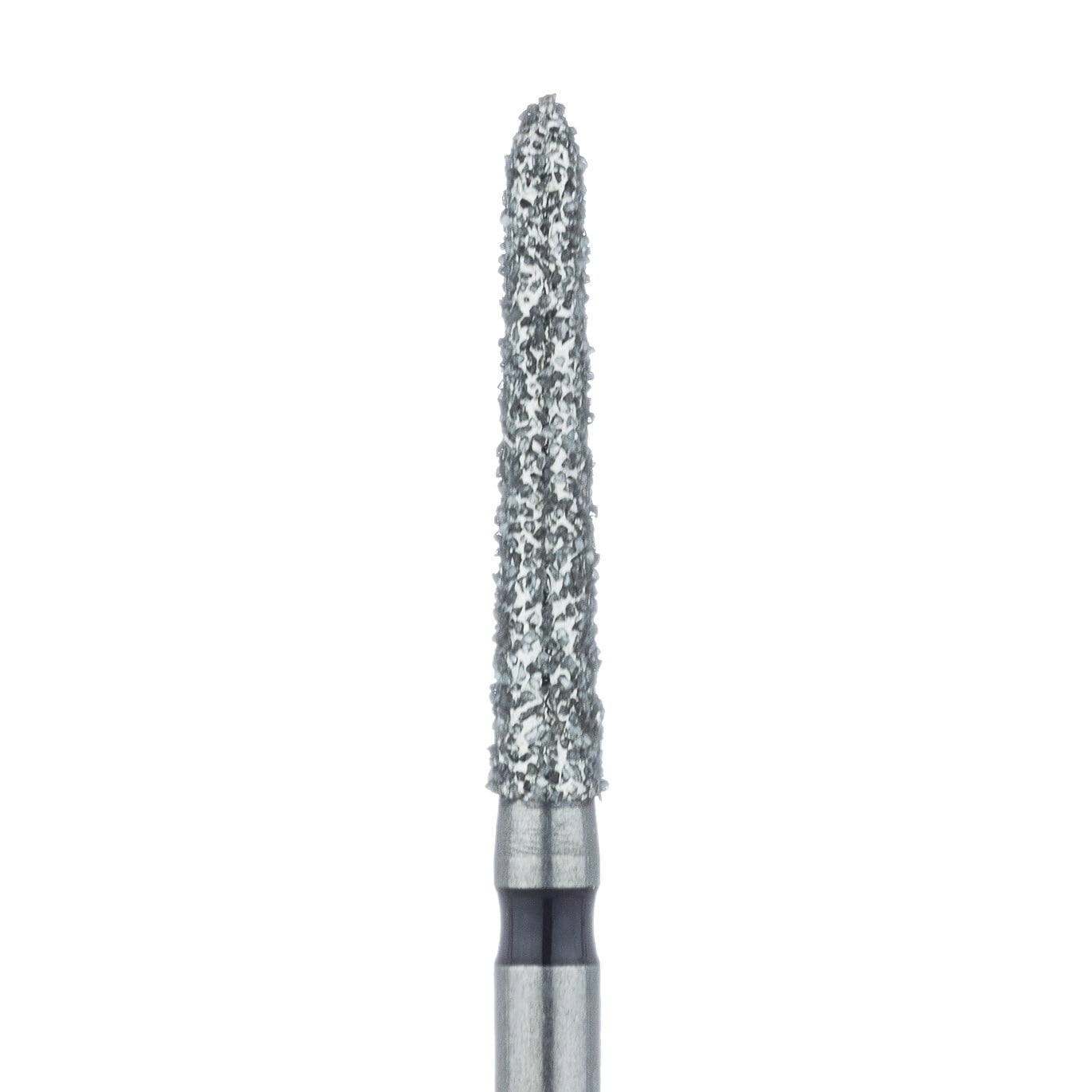 Meisinger 879H-018-FG Diamond Bur, X-Coarse (Super Coarse), Long Modified Chamfer/Torpedo, Friction Grip, 1.8 mm Head Diameter, 10 mm Working Length, 5/Pack