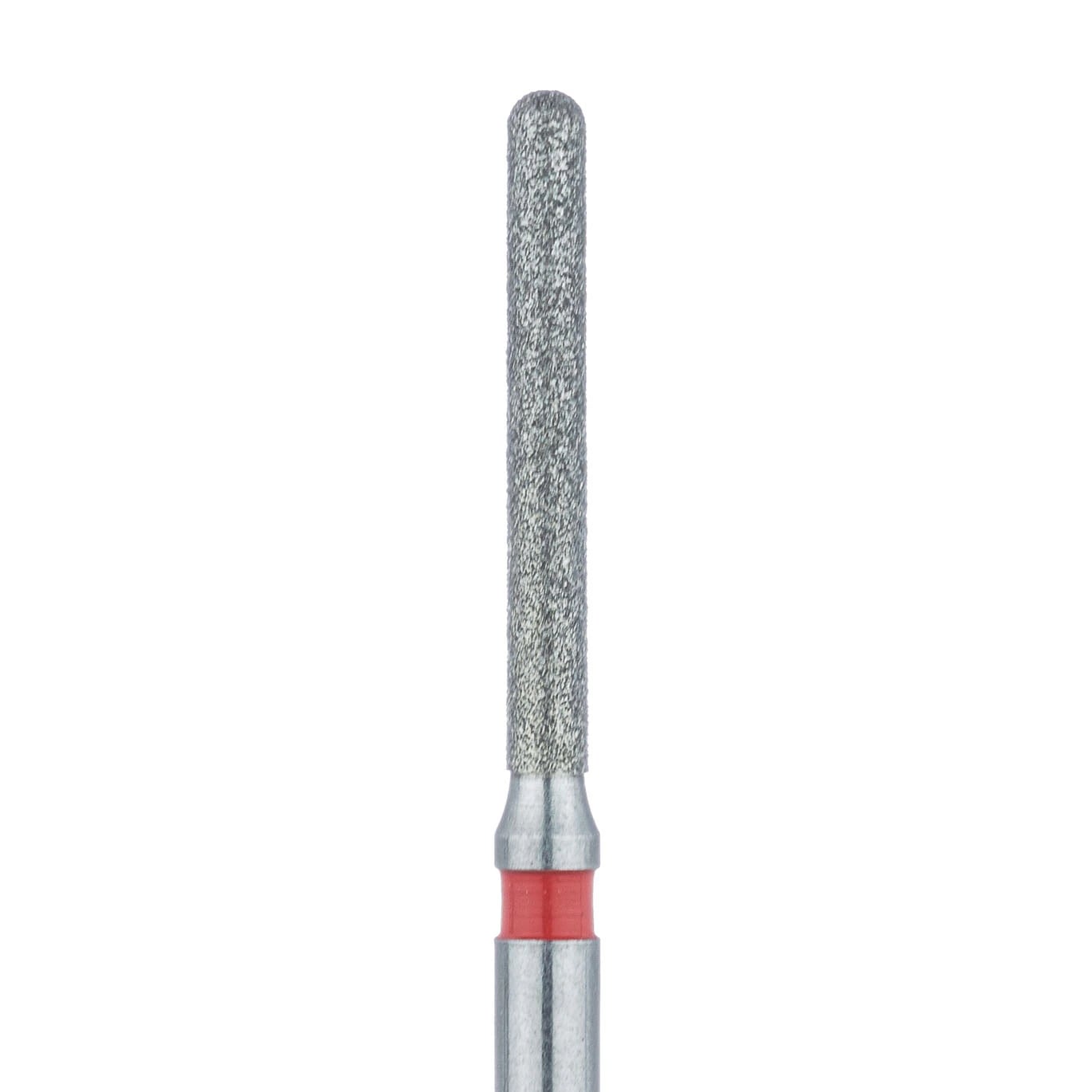 Meisinger 882F-012-FG Fine Diamond Bur, Round End Cylinder, Friction Grip, 1.2 mm Head Diameter, 10 mm Working Length, Red Ring, Pack of 5