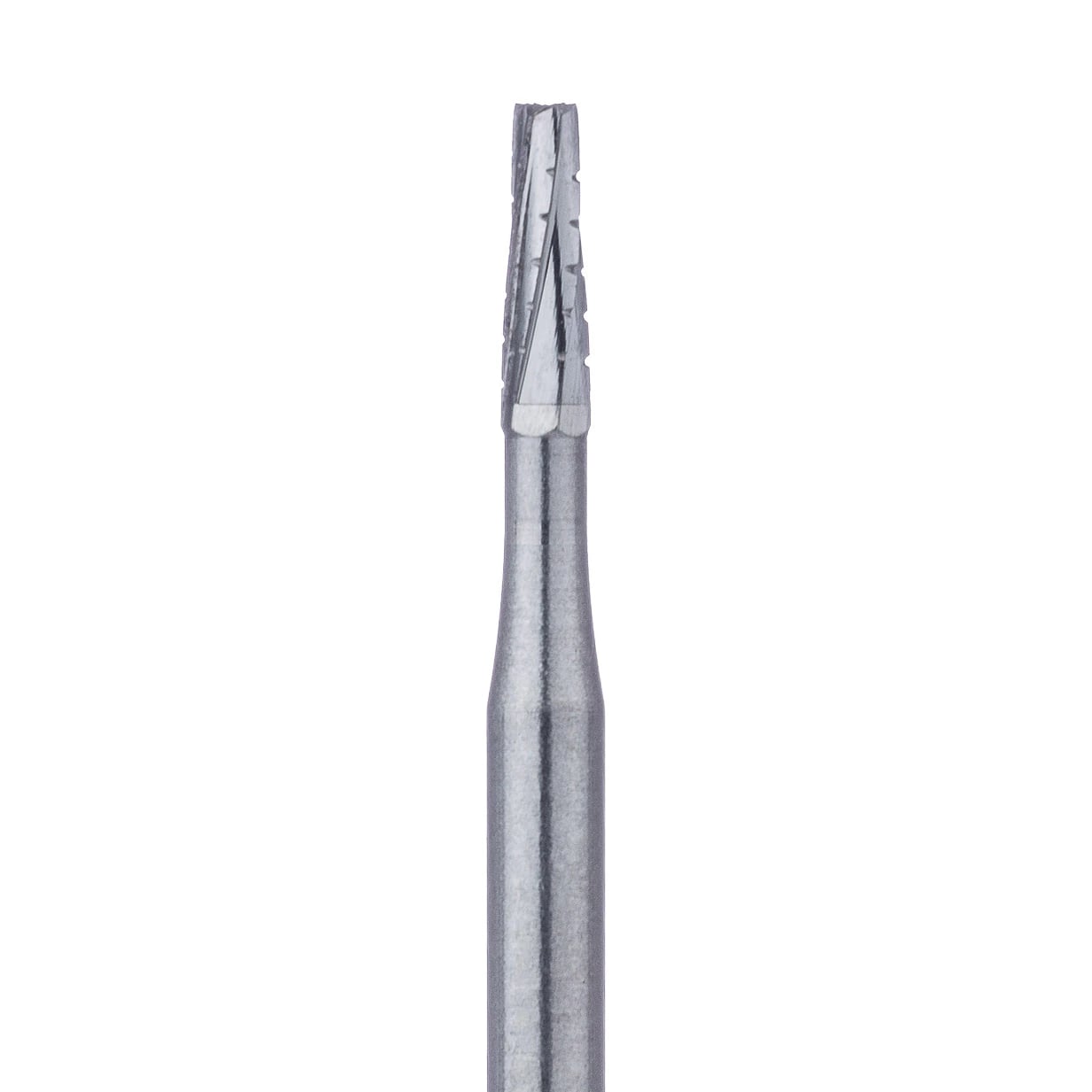 Meisinger HM33 Tungsten Carbide Bur, #701 X-Cut Tapered Fissure, Flat End, Friction Grip Extra Long (Surgical), 1.2mm Diameter, 5/Pack, HM33-012-SU
