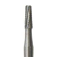 Meisinger Tungsten Carbide Bur HM 33-014, X-Cut Tapered Fissure, Flat End, HP, 1.4 mm Diameter, 5/Pkg