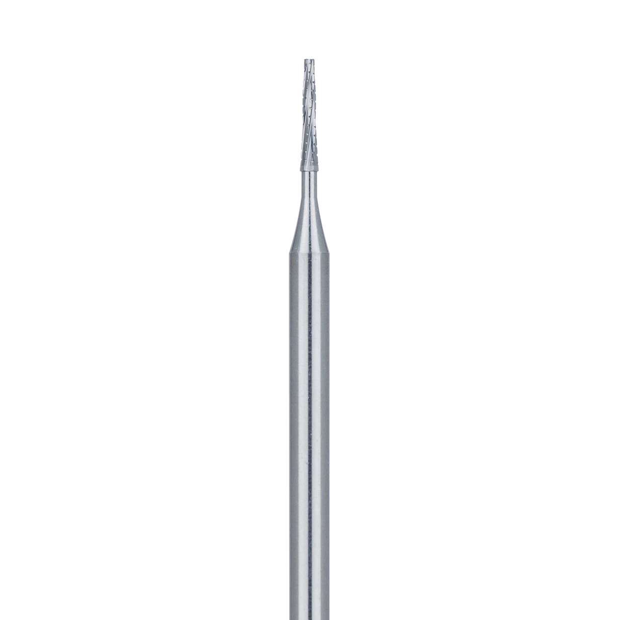 Meisinger HM33L-012 HP Carbide Bur, #701L, Long X-Cut Taper, Flat End, 1.2 mm Head, 5/Pack