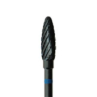 Black Cobra Tungsten Carbide Lab Cutter, Medium, Coarse, 4.0 mm Diameter, 12.0 mm Head Length, Tapered Round End, HP, B250G-040