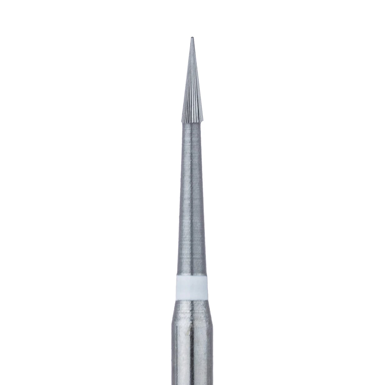 Meisinger Trimming and Finishing Tungsten Carbide Bur, FG, 30-Blade Ultra-Fine, Tapered Point, 0.8 mm Diameter, 5/Pkg, US #ET3, HM132U-008-FG