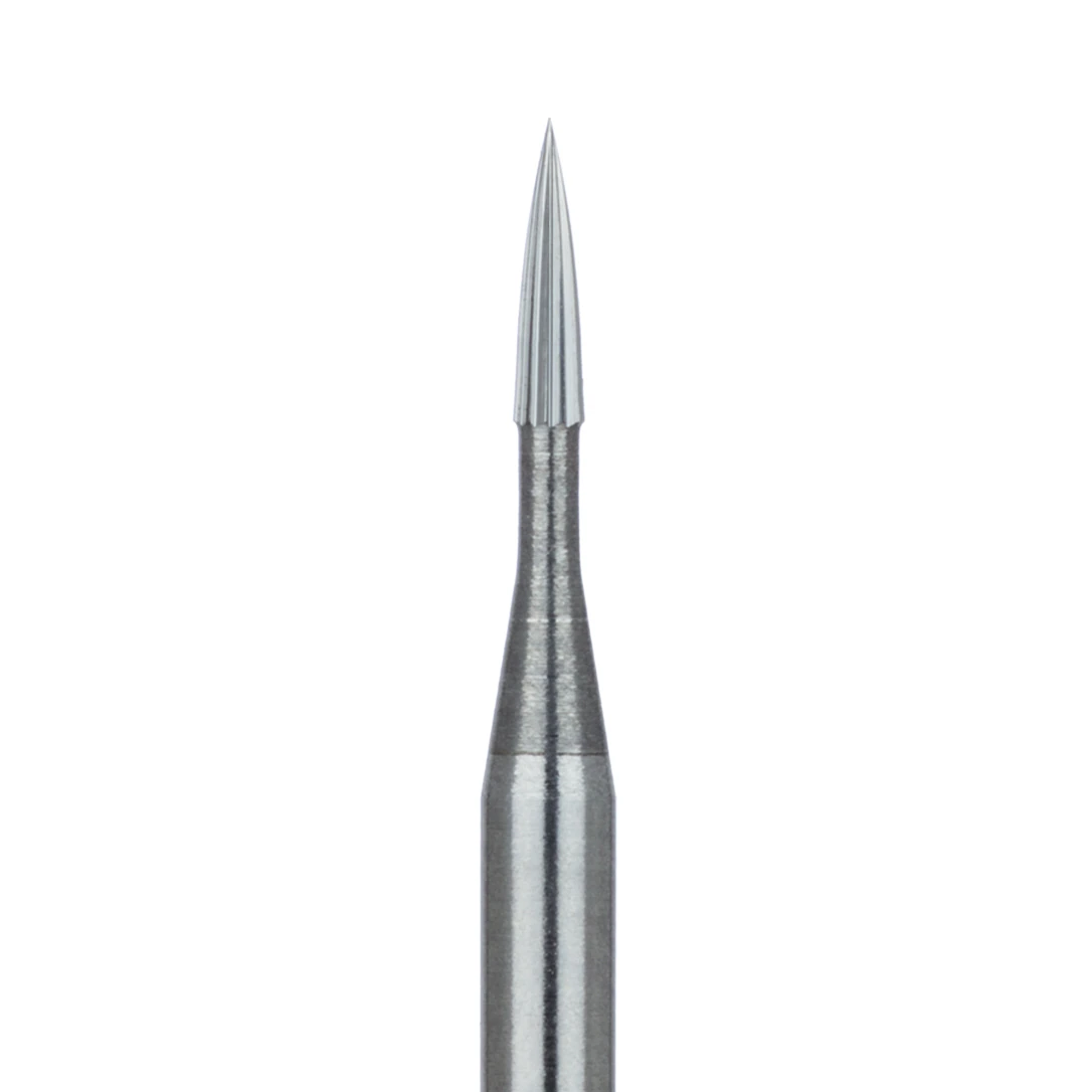 Meisinger HM246-008 FG Trimming & Finishing Tungsten Carbide Bur, 0.8 mm, Flame/Bullet Shape, Fine 8-12 Flutes, 5/Pack