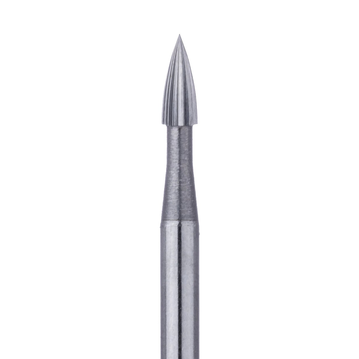 Meisinger Trimming and Finishing Tungsten Carbide Bur, FG, Flame Shape, 8-12 Blade, 1.4 mm Diameter, US #7904, 5/Pkg