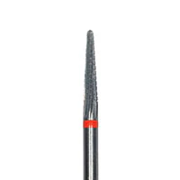 Meisinger Tungsten Carbide Cutter, FQ Cross Cut Fine, Red Ring, Conical Round End, HM23FQ-023, HP, 2.3mm Diameter, 11.5mm Head Length, 2/Pkg