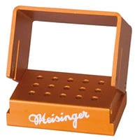 Meisinger Aluminum Bur Block, Orange, 15 Holes RA, Anodized, Autoclavable, OR202