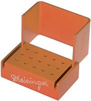 Meisinger Aluminum Bur Block, 15 Hole FG, Orange, Autoclavable, OR300
