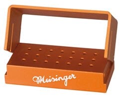 Meisinger OR302 Orange Bur Block, 21 Hole FG, Anodized Aluminum, Autoclavable