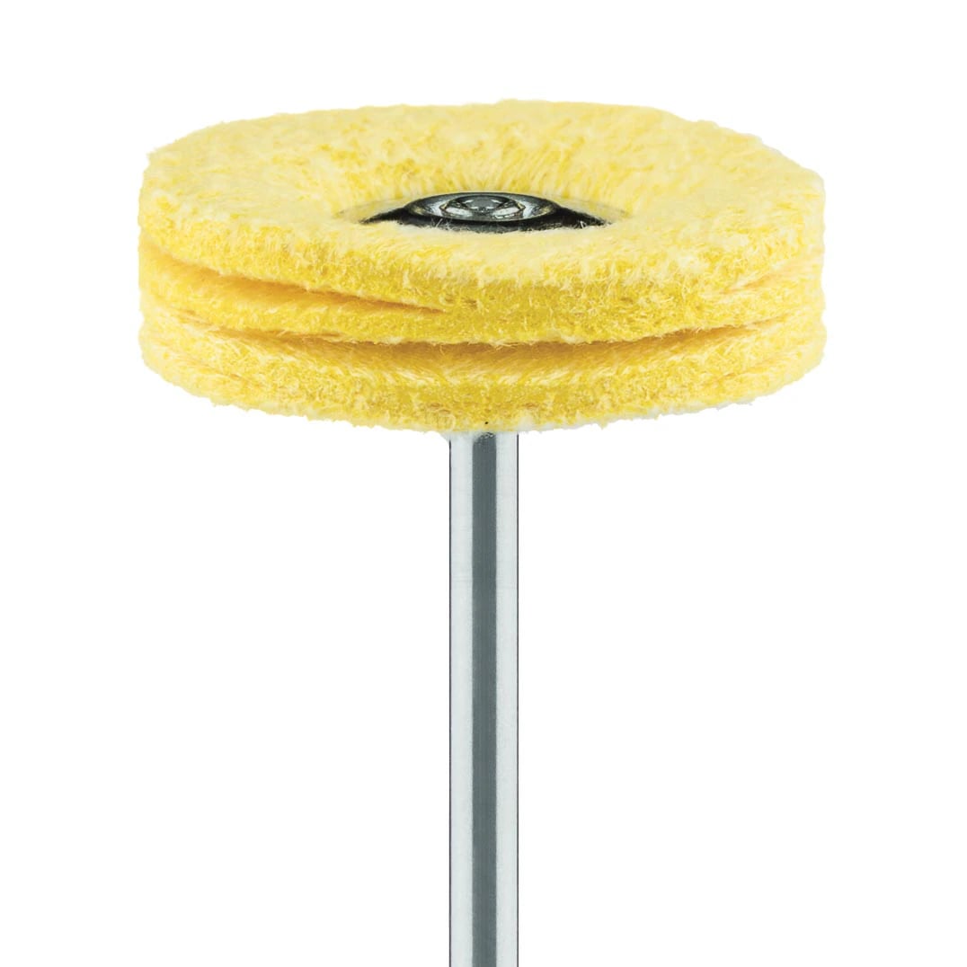 Meisinger 155-220 HP Leather 5-Ply Polisher Brush, Yellow, 22mm, Handpiece, Pack of 5