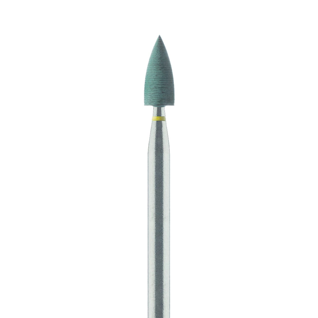 Meisinger #9981-030 Light Green High Shine Flame Polisher, Handpiece-Mounted, 3.0mm, Pack of 5