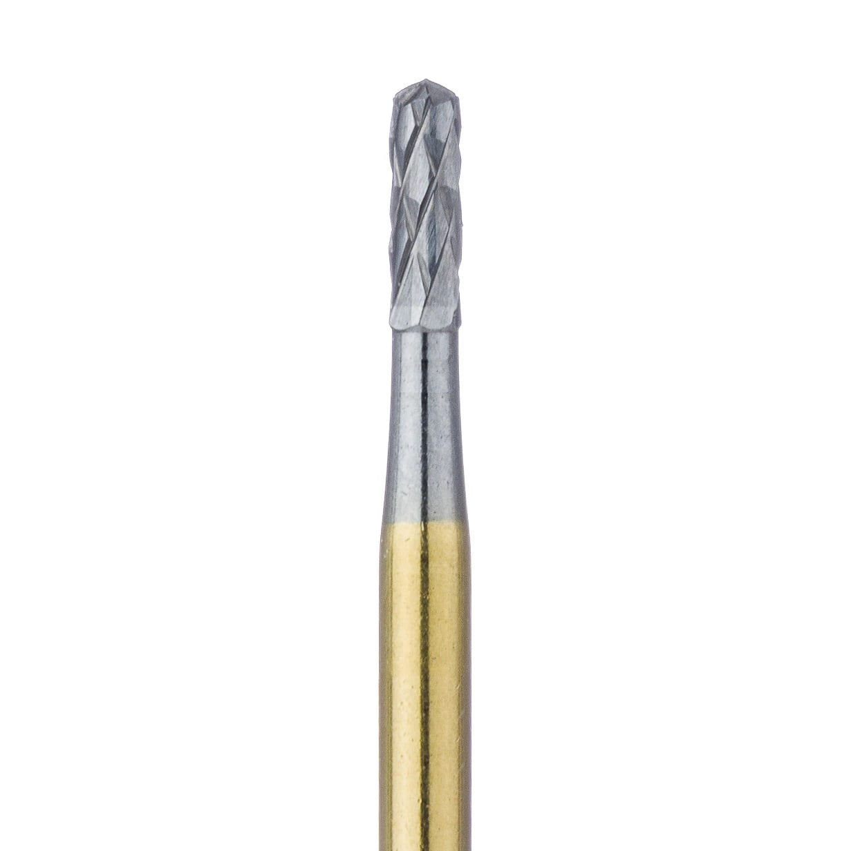Meisinger HMG21RX-012-FG Tungsten Carbide Crown Cutter Bur, Round End Cylinder, Cross Cut, FG, 1.2 mm, ISO #1558, 5/Pkg