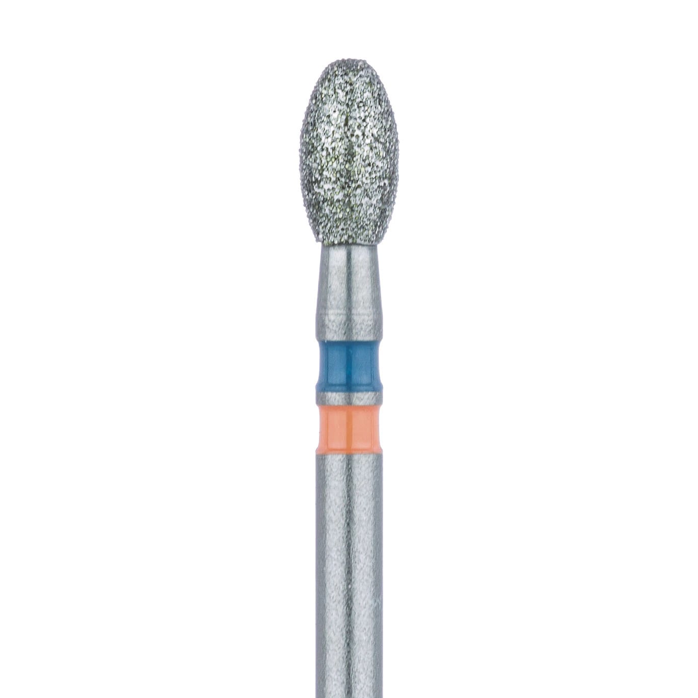 Meisinger Zirconia Diamond Bur, Friction Grip, #833, Football/Egg Shape, Medium Grit, 2.3 mm Head Diameter, 4.2 mm Working Length, 5/Pk, Z833-023-FG