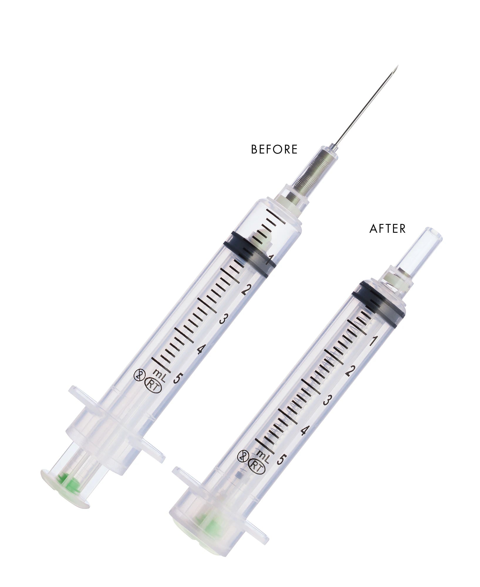 VanishPoint Hypodermic Syringe with Retractable Fixed Needle, 21G x 1", 5cc, Sterile, 6x100/Case