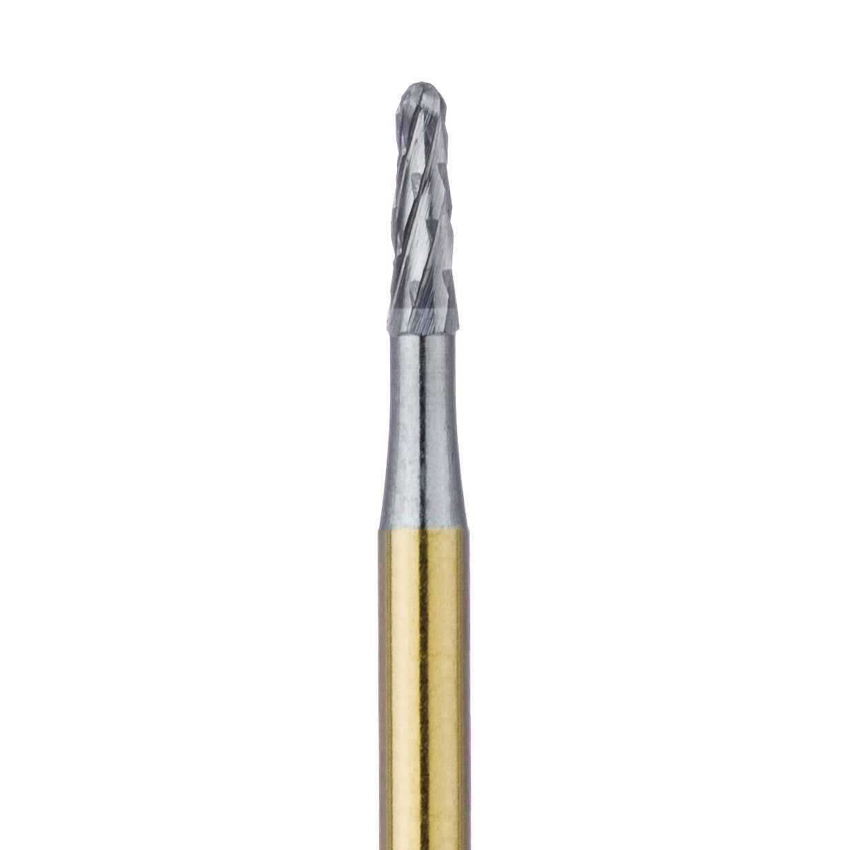 Meisinger HMG23RX-012-FG Tungsten Carbide Crown Cutter Bur, Round End Cross Cut Taper, ISO #1701, 1.2 mm Diameter, Friction Grip, 5/Pkg