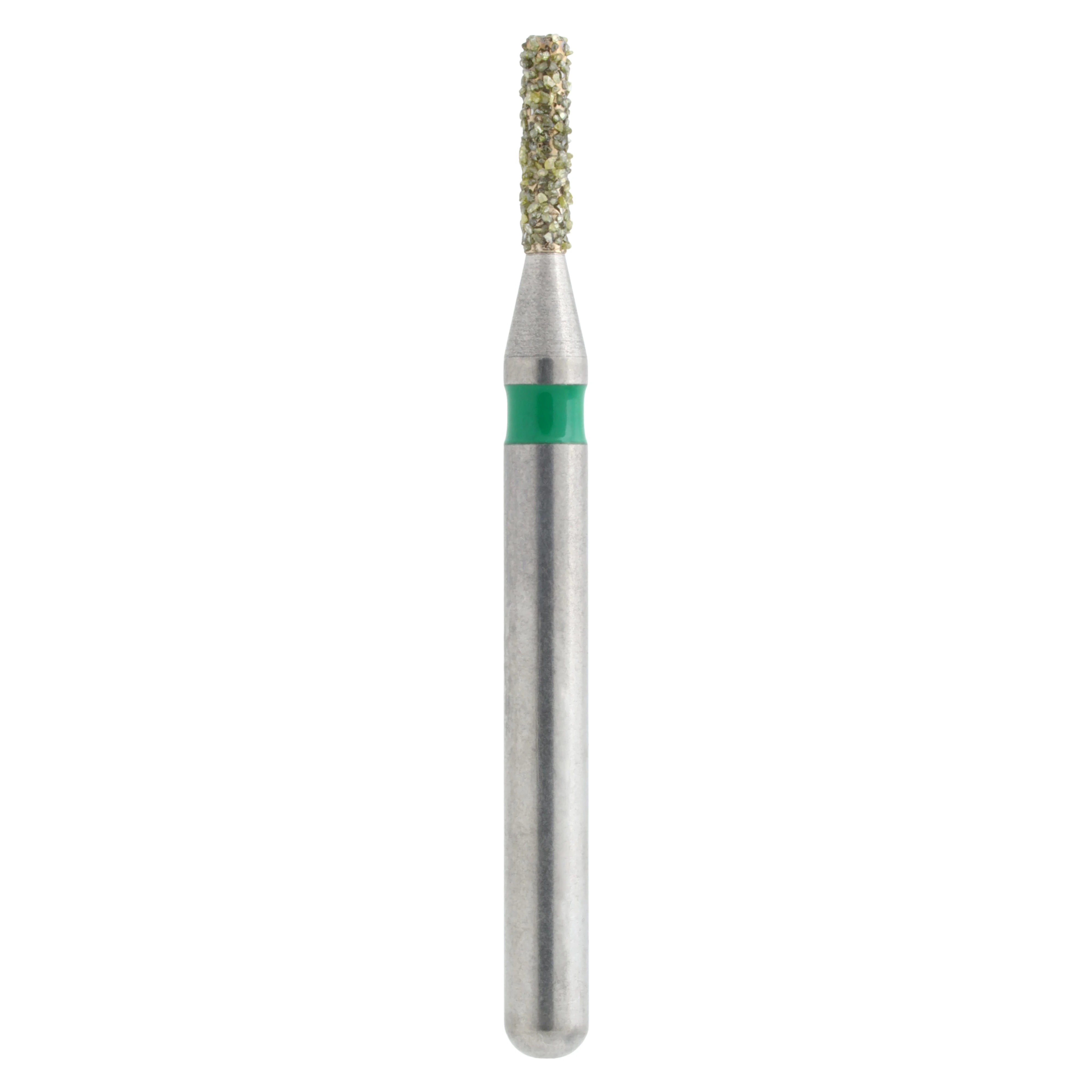 Meisinger Single-Use Sterile Diamond Bur, FG, Cylinder Flat End, #0710C, 1.0 mm, Coarse, Green, 25/Pk
