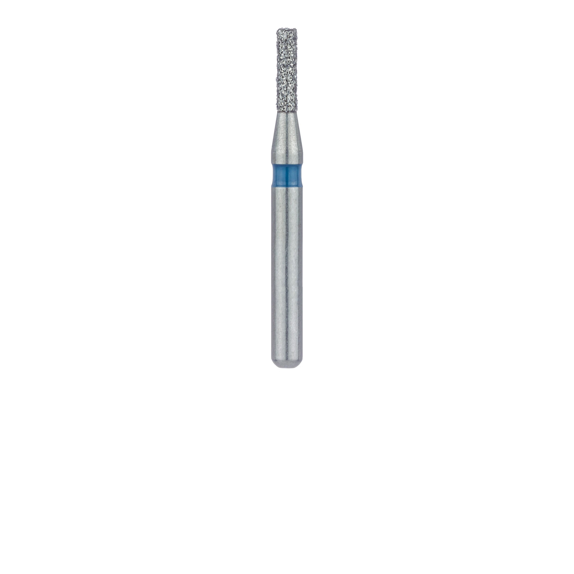 Meisinger Singles Disposable Diamond Bur, Flat-End Cylinder, FG Short Shank, Medium Grit, 1.0mm Diameter, 4.0mm Length, Blue Ring, #0710MS, 25/Pack